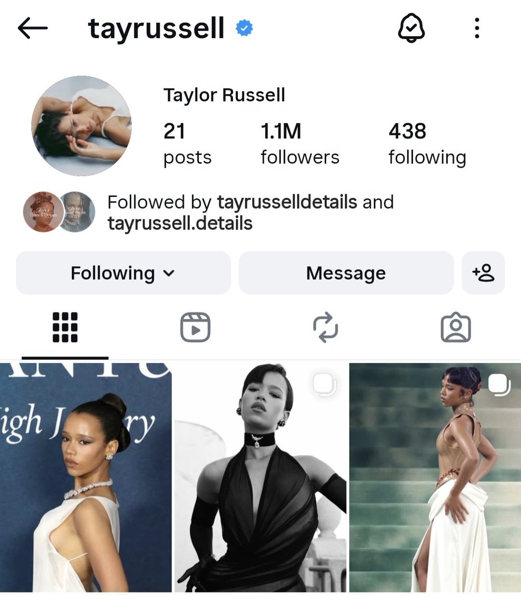 TayRussDetails's tweet photo. SHE'S BACK! After 5 months with all of her posts archived and the white background picture, Taylor Russell is back on Instagram. We wonder what's coming... https://t.co/5G6pgfhJ8k