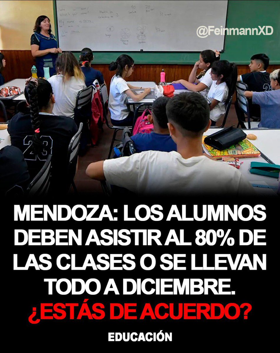 peladodelatv's tweet image. SE ACABÓ LA JODA 👏

Mendoza estableció que los alumnos de primaria que no alcancen el 80% de asistencia durante el año deberán rendir todas las materias en las mesas de diciembre.

¿Deberían hacer lo mismo en todo el país?

1 - Si ✅
2 - No ❌