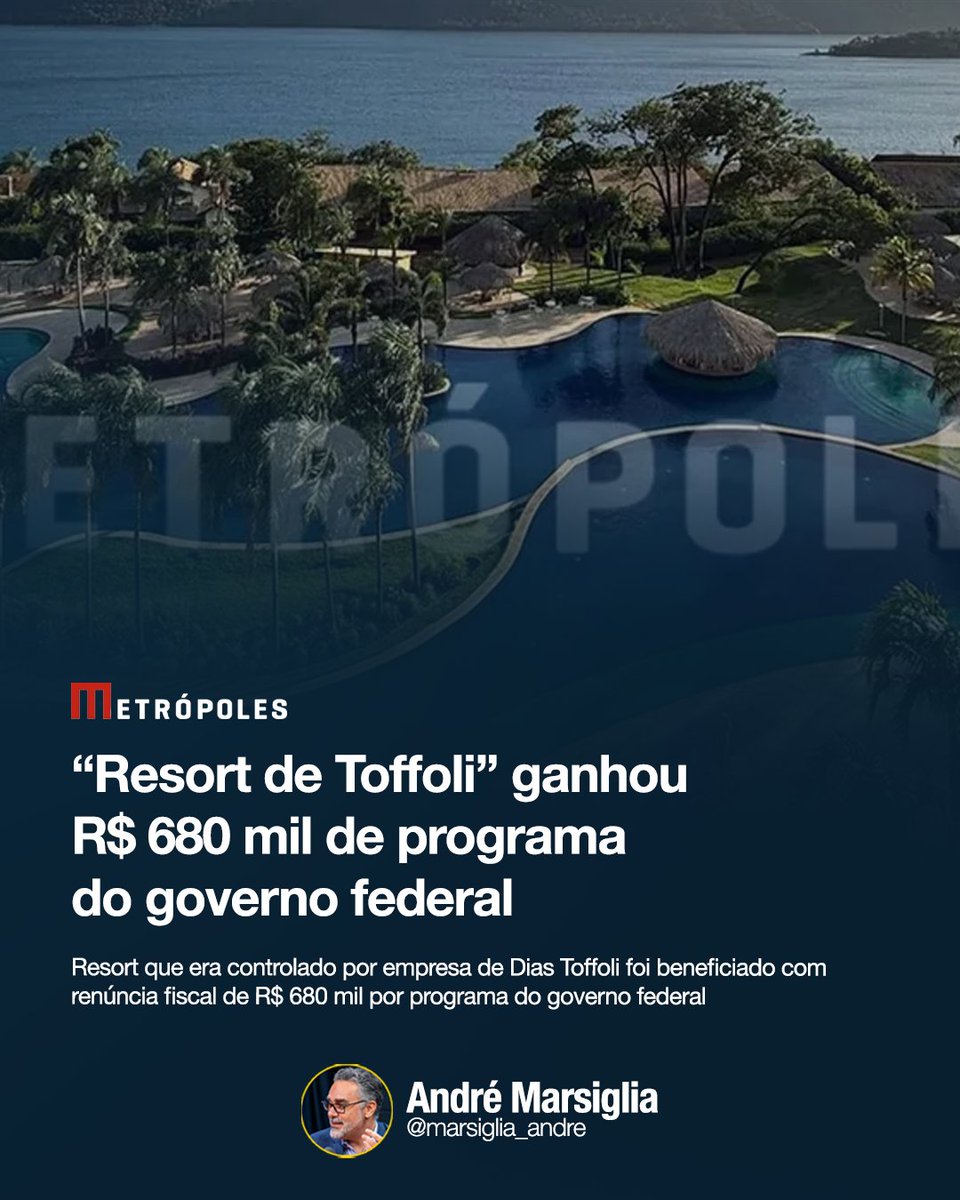 O resort Tayayá — que até 2025 pertencia a uma empresa da qual o ministro do STF Dias Toffoli é sócio — foi um dos beneficiados pelo Perse, programa do governo federal que deu isenção fiscal ao setor de eventos.

De acordo com dados do programa aos quais a coluna teve acesso, o