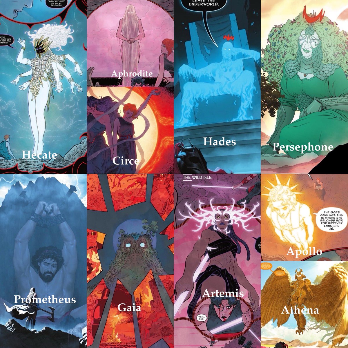 THEMYSCIRALORE's tweet image. The gods, goddesses, and titans of Absolute Wonder Woman🏺.