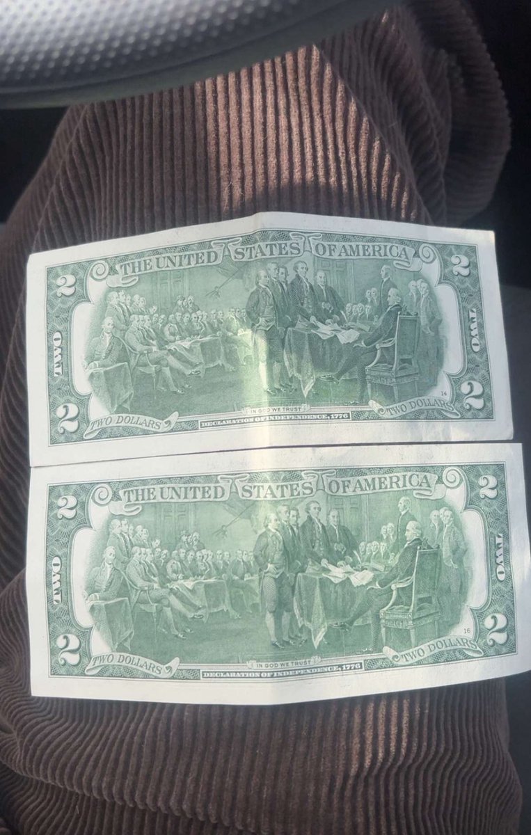 ZackZenner's tweet photo. The design of 2 dollar bills is amazing https://t.co/PDxY46Xzqo