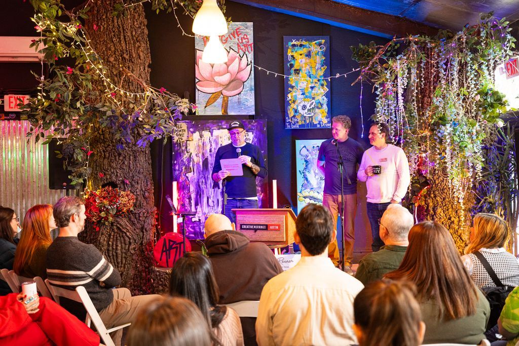 CM_Austin's tweet image. Our #CreativeMornings manifesto was read by Nick Berard at our January event. Thanks Nick! #EveryoneIsWelcome #EveryoneIsCreative #CMATX #CMkoorsoo