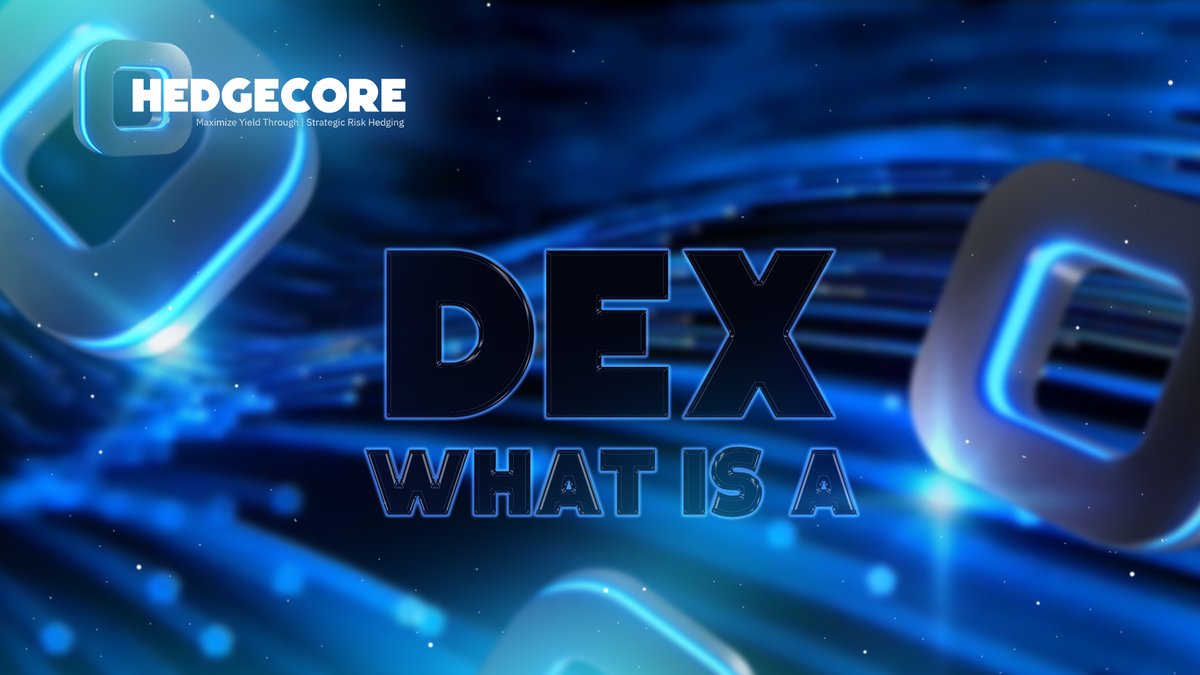 ▪️What is a DEX?
A DEX is a decentralized exchange where trades happen through smart contracts.
Users keep control of their funds without intermediaries.
Trading is powered by liquidity pools instead of order books.

🟦 HedgeCore