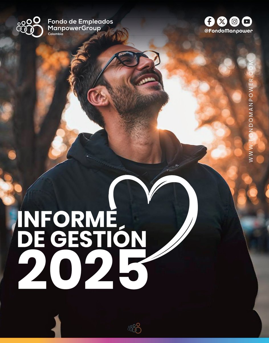 FondoManpower's tweet photo. En 2025 generamos bienestar para nuestros asociados y sus familias:

✅ +46.000 beneficios.
✅ +$1.800 millones en bienestar.
✅ +$21.853 millones en créditos.
✅ 10.003 asociados (+24%).
🎉 25 años de historia solidaria.

📄 Informe completo: https://t.co/XQnvS9lUn2 https://t.co/yvPUMyyyQp