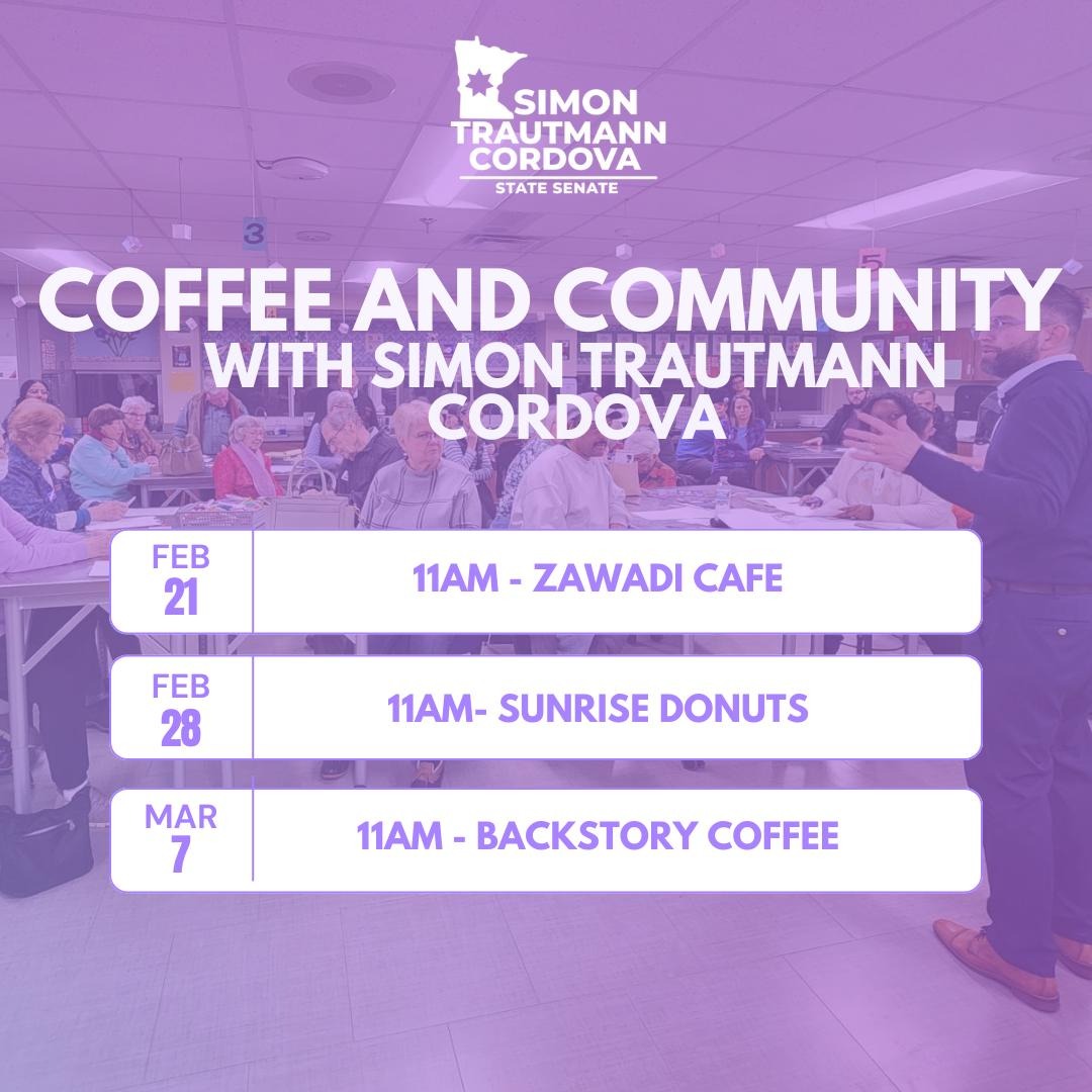 SimonFor51's tweet photo. Join us at one of our community listening sessions. Share what's on your mind—schools, living costs, safety, our families' future. Your stories will directly shape this campaign and the work we bring to St. Paul. https://t.co/OT5mZ5tOBD