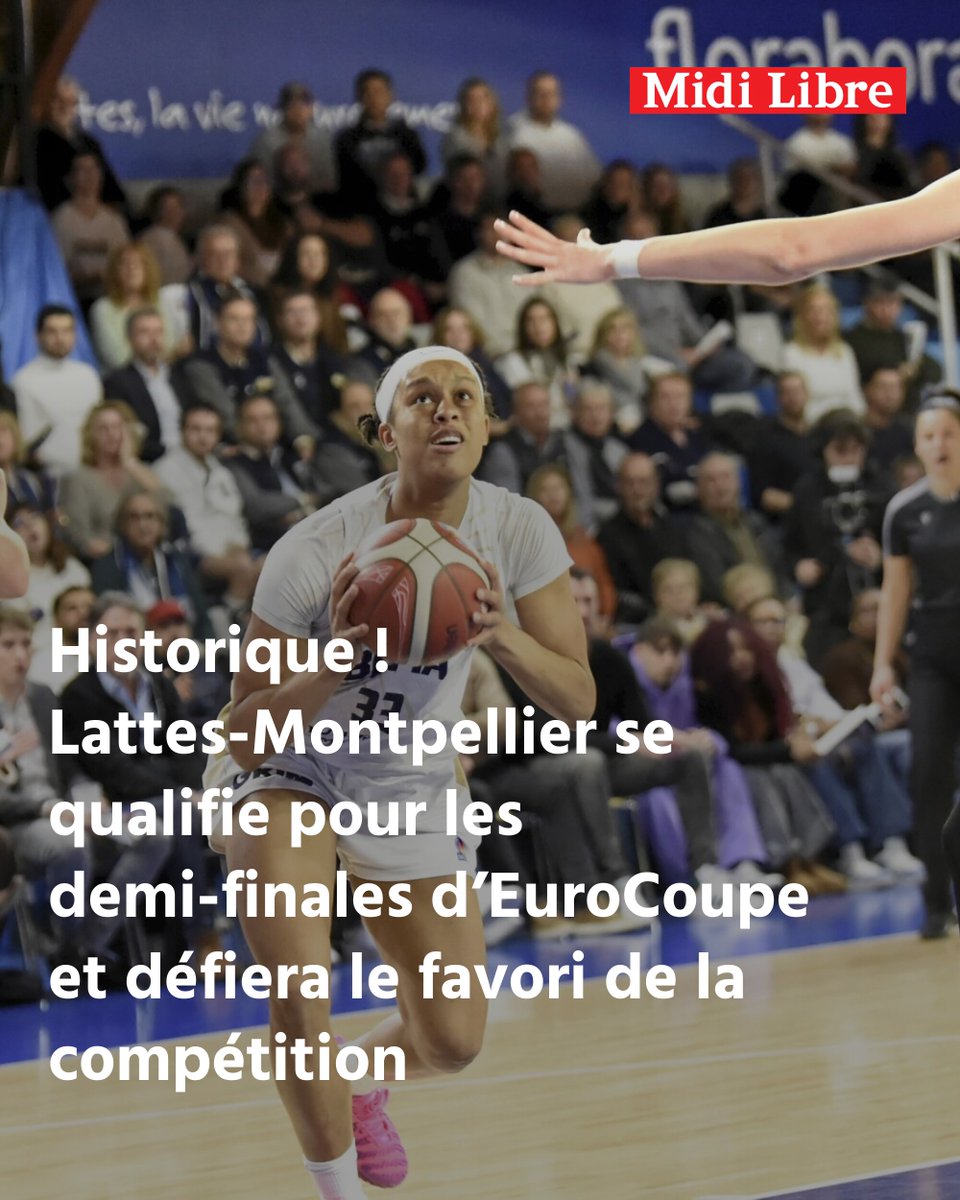MLMontpellier's tweet photo. Historique ! Lattes-Montpellier se qualifie pour les demi-finales d’EuroCoupe et défiera le favori de la compétition
➡️ https://t.co/1kyCzikyZT https://t.co/mFQitNxrgq