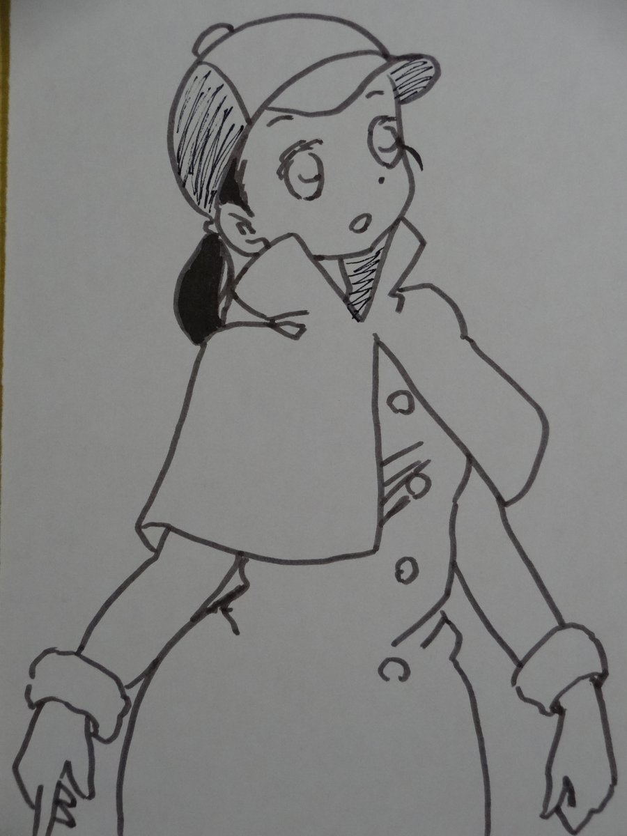 2月13㈮ AM 本日の #おはようペン入れ 探偵のコス…らしい(*'▽')b