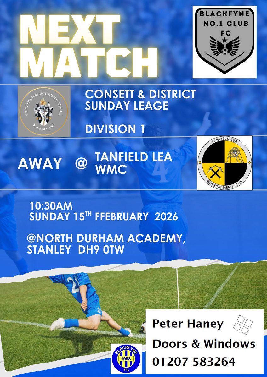 Its a 3g pitch, so the only thing that can stop Sundays game is snow.  The forecast for Sunday is snow.
You couldn't make it up.

Fingers crossed a heatwave will hit Stanley and we'll get a game played.