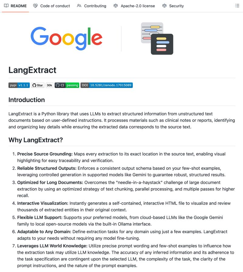 Google dropped LangExtract, an open-source Python library that actually solves the "hallucination" problem in data extraction!

It extracts structured data from messy documents with precise sources.

Here is why it is actually cool:

→ Brings receipts: It links every extracted