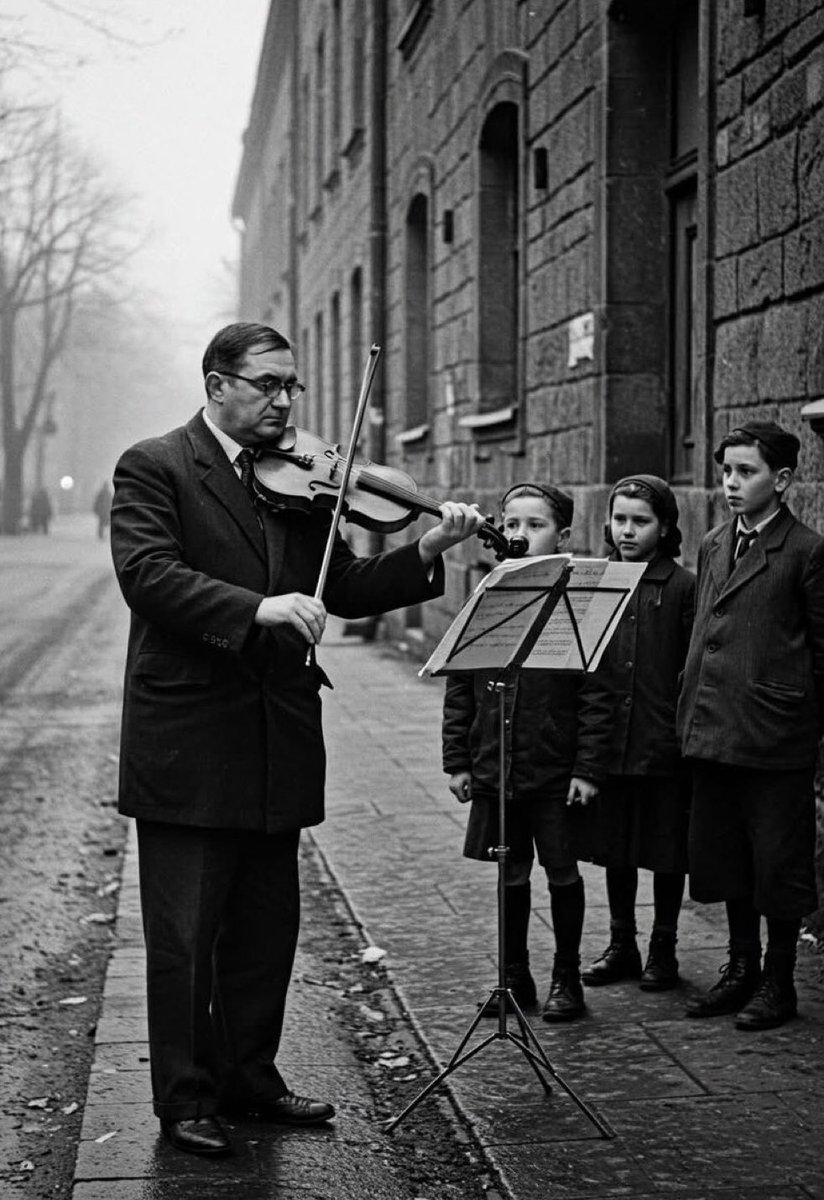 Human greatness.
Avraham Weissman, a violin teacher, conducted one last lesson for the children in the Theresienstadt ghetto. They played a lullaby for a world that never listened. On 3 September 1943, the music stopped at Auschwitz.