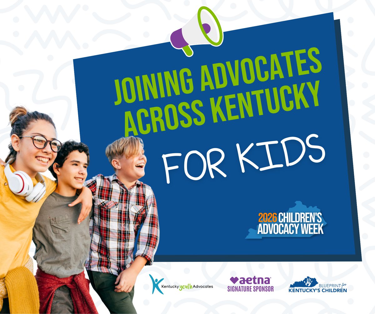 Children’s Advocacy Week is just weeks away! From March 2–6, join advocates across Kentucky to amplify youth voices, connect with policymakers, and strengthen our collective commitment to advocacy for kids.

kyyouth.org/childrens-advo…