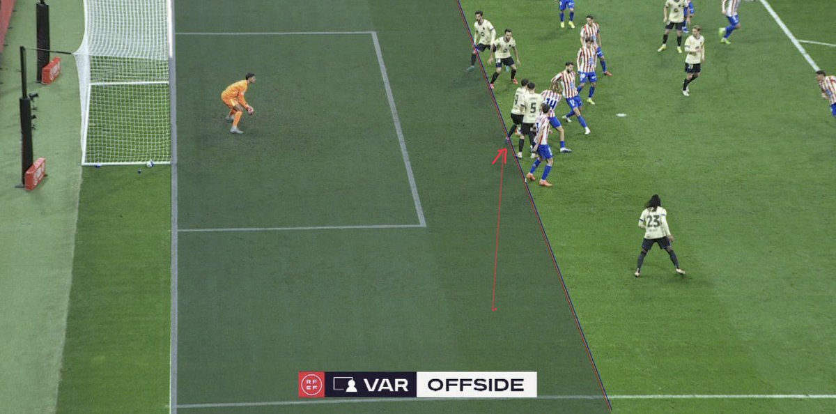 NO tenen cap vergonya. Donen la imatge quan la pilota és allà i no quan surt del peu del passador. 

La regla del fora de joc ha canviat sembla.