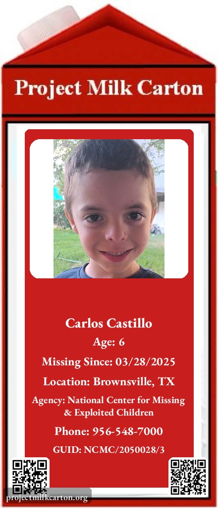 🚨🚨 MISSING CHILD MISSING 🚨🚨

Help us bring them home.

Project Milk Carton - Shining light on the missing.

TG: t.me/ProjectMilkCar…
X: <a href="/P_MilkCarton/">Project Milk Carton</a>