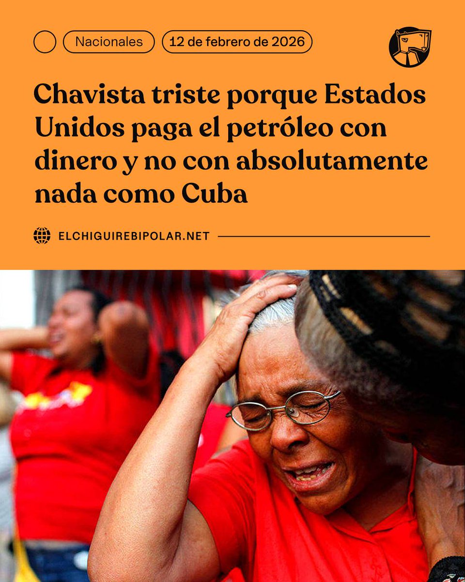 ChiguireBipolar's tweet image. Chavista triste porque Estados Unidos paga el petróleo con dinero y no con absolutamente nada como Cuba ow.ly/UC6c50YexrU
