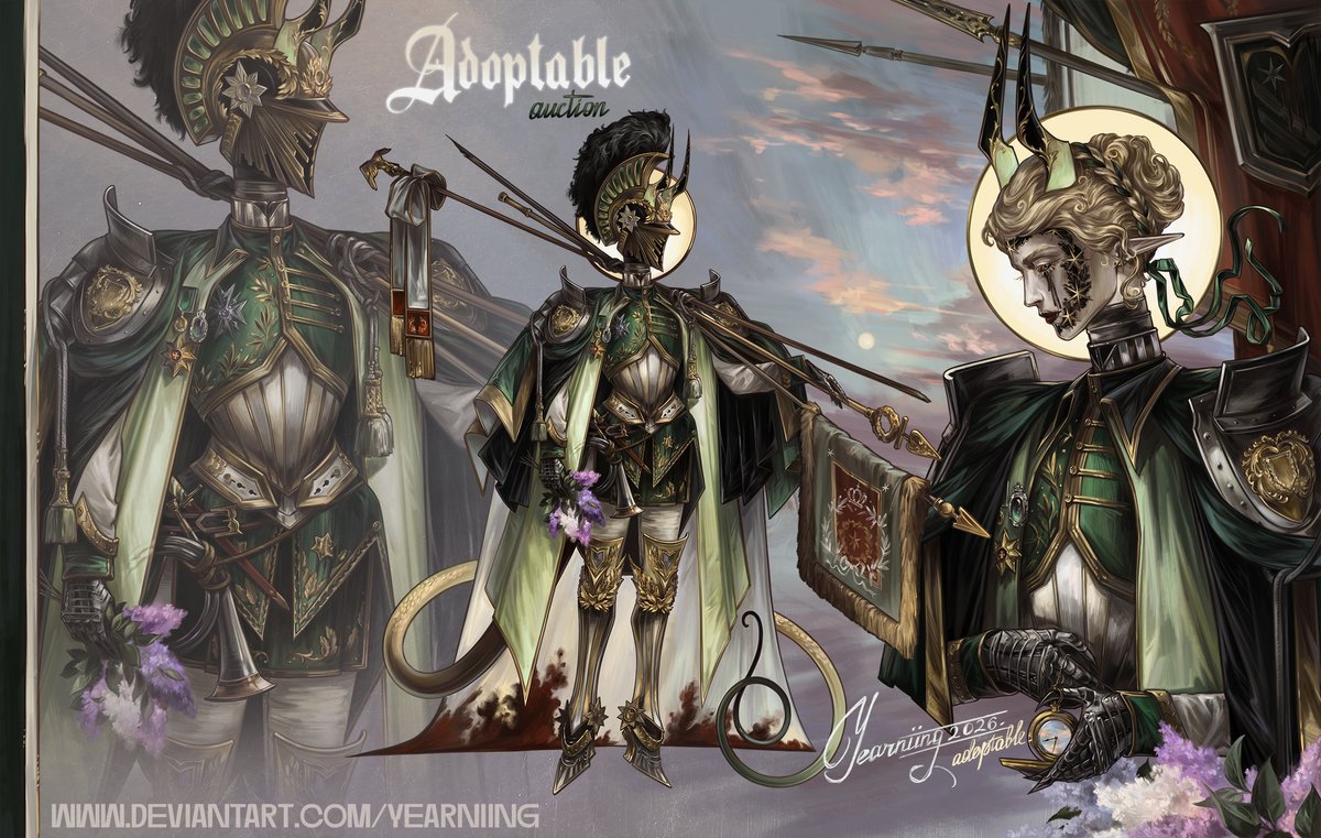 ✴ Adoptable Char
And here’s the finished character! They’re now open for sale, and you can place a bid here on my DA: deviantart.com/yearniing-draw…