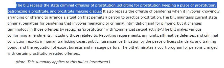 jeffhunt's tweet photo. Colorado Democrats introduce a bill to decriminalize prostitution. Colorado already has some of the highest human trafficking rates in the country; this will make it worse.

Colorado Democrats continue the march to ruin lives and destroy our state. https://t.co/fRYXpxvTHX