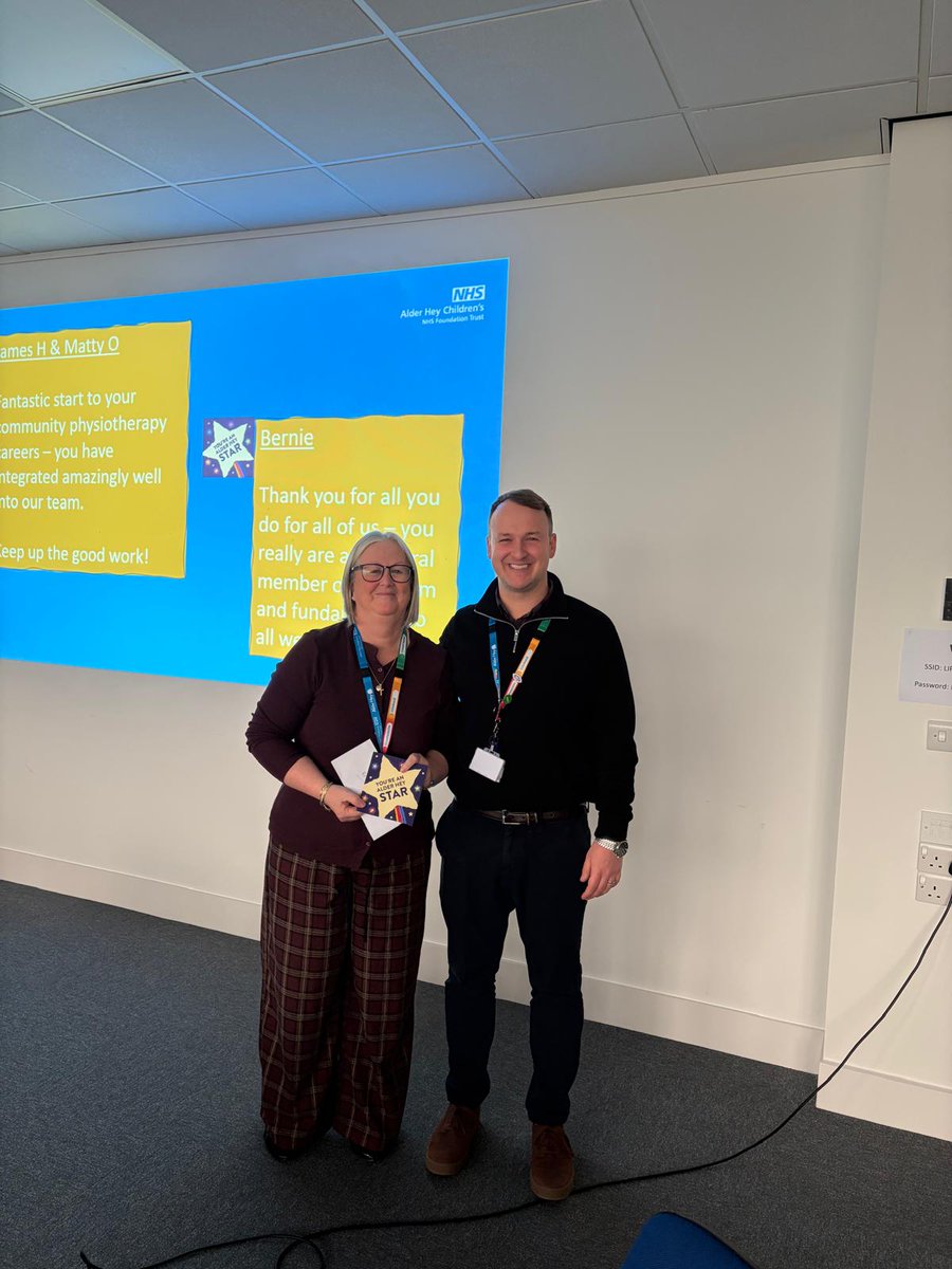 Well done to Bernie, Matty and James - our <a href="/AlderHey/">🏥 Alder Hey 💙</a> STARS of the term for community physiotherapy and occupational therapy <a href="/AlderHey_AHPs/">Alder Hey AHPs</a>
