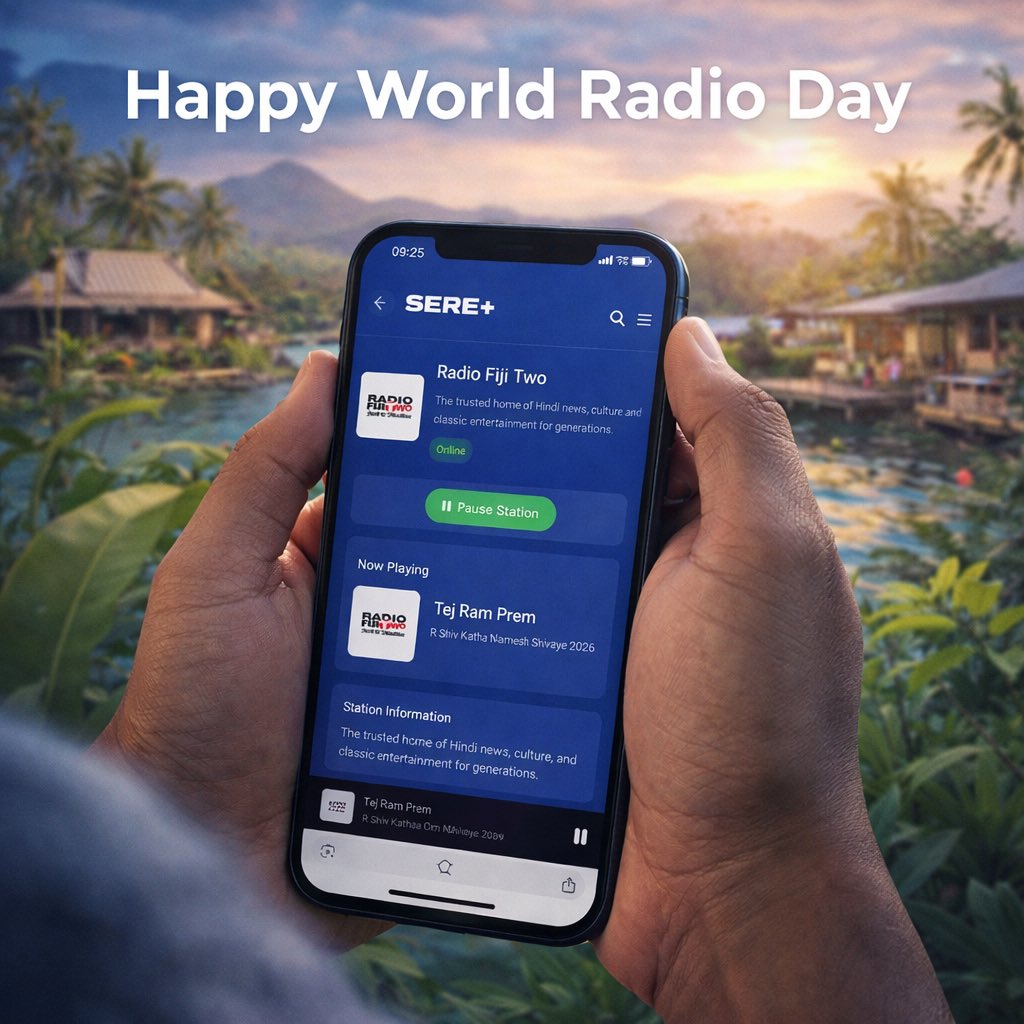 Radio has evolved — now it travels with you. 📻📱
Tune in to your favourite stations anytime, anywhere with sere.plus, keeping Fiji connected wherever you are.

Happy World Radio Day!