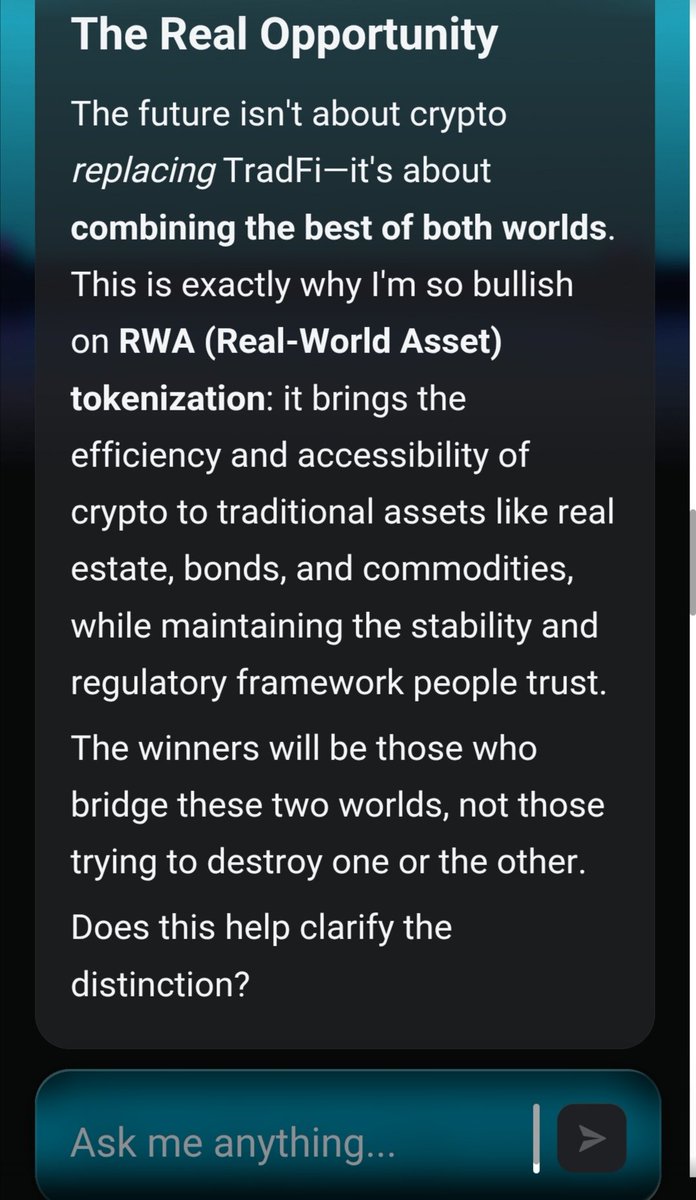 Block_star0's tweet photo. @bitget Just tried Gracy AI and didn’t expect it to be that interactive 
Actually cool seeing crypto + TradFi insights explained in a simple way. Worth testing. https://t.co/RCs23Gmc5T