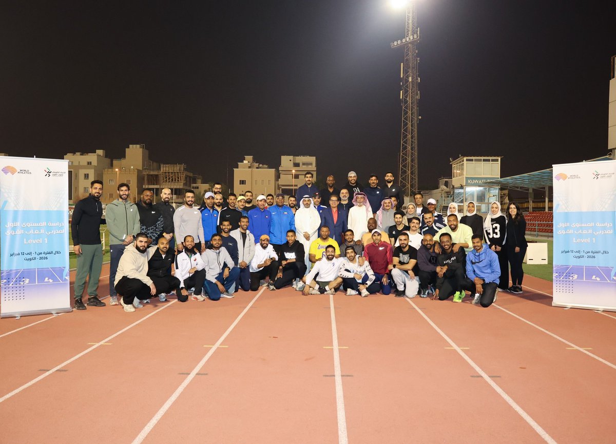 KuwaitAthletics's tweet photo. حيث أكدا أهمية استمرار برامج التأهيل ورفع كفاءة المدربين وفق المعايير الدولية.

وحاضر في الدورة الدكتور حمدي عبدالرحيم مدير المركز الإقليمي بالقاهرة، والمحاضر الدولي ناصر الجارالله، بمشاركة (56) دارسًا ودارسة، ضمن برنامج نظري وعملي يهدف إلى إعداد كوادر تدريبية مؤهلة ... https://t.co/MymZOAnrtF