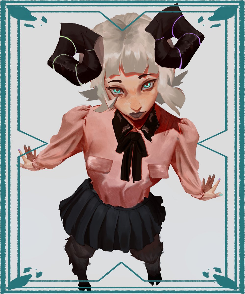 Heyyy it's been a long time!! Sooo I'm don't really post commissions, but it was hella fun and i got to experiment with the process, and it turned out preatty good. #art #commission #illustration #horns #pink #dnd #dungeonsanddragonsart