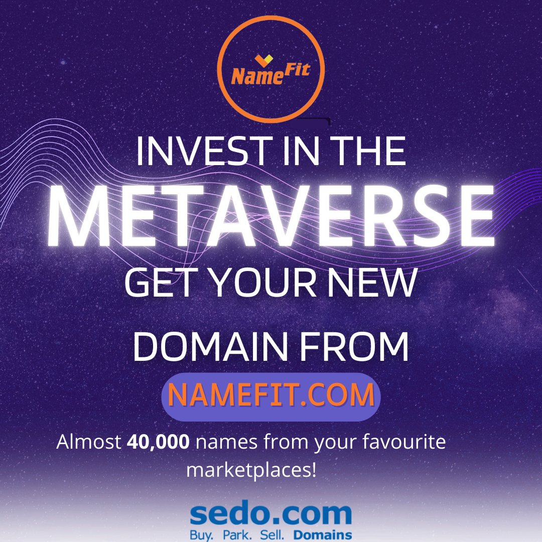 namefit1's tweet photo. Now is your chance to join the #METAVERSE!
We have almost 40,000 new #Meta #Domains for you!
Get yours now!
♾ https://t.co/pqSM2NXeRX
#metaversegame #VirtualReality #VR #Web3 #VRGaming #NFTs #gaming #game #digital #NFT #NFTCommmunity #AI #Tech #business #website #brand https://t.co/14OBgBC967