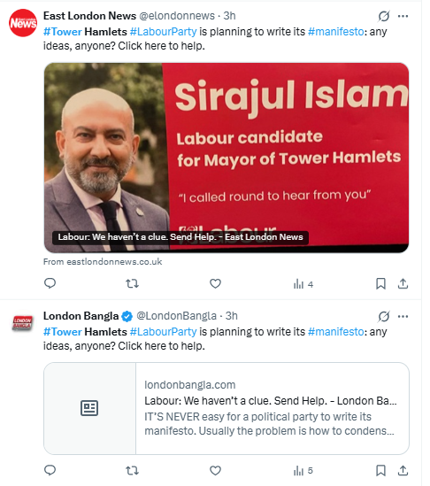 This is the <a href="/ThAspire/">Aspire th</a>  PR machine at play in Tower Hamlets. Two websites that are carbon copies of each other. Same article on both.

If you want a divisive Tower Hamlets vote Aspire and see what happens when the money runs out.