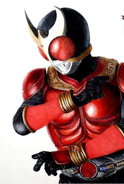 #お前が描いた特撮絵を見せろ 色鉛筆で描いたクウガ
