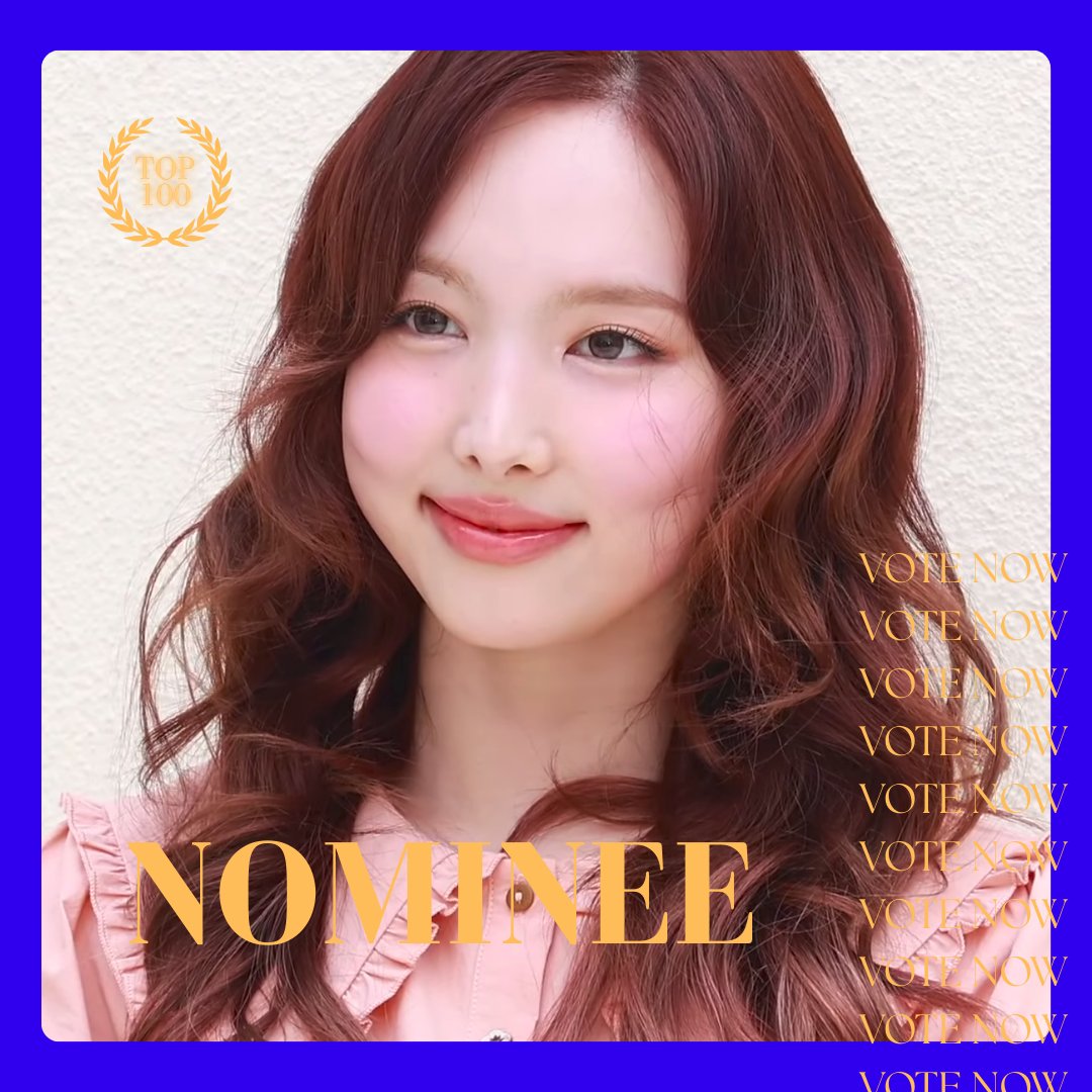 TOP100KPOP's tweet photo. NAYEON (TWICE) is nominated as the Most Beautiful/Handsome Face in the World.

👉 VOTE: https://t.co/7NxmHIzqGz https://t.co/EXqWMgGmP3