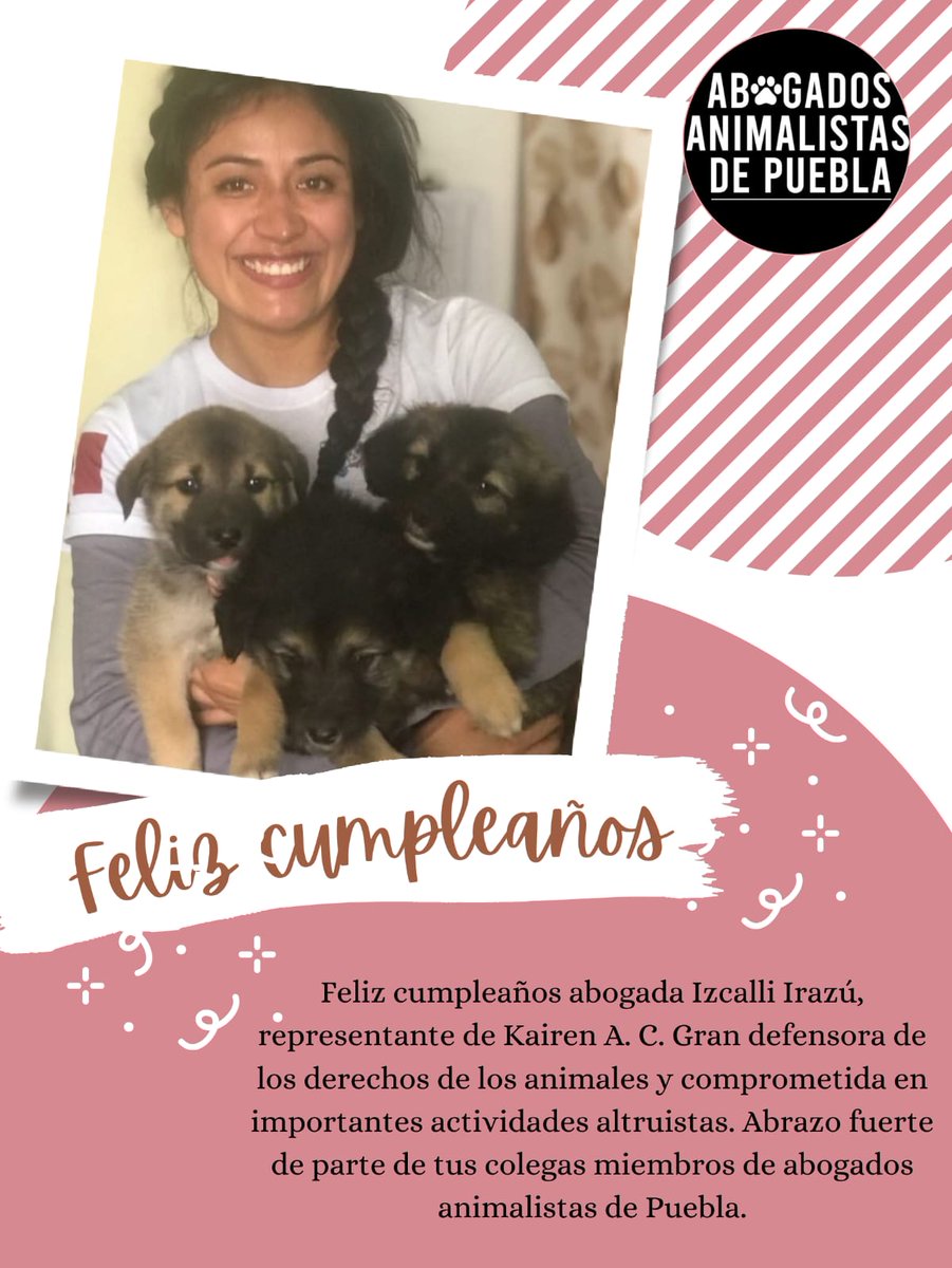 Feliz cumpleaños a nuestra colega y compañera de causa Izcalli Irazú de Kairen A.C.