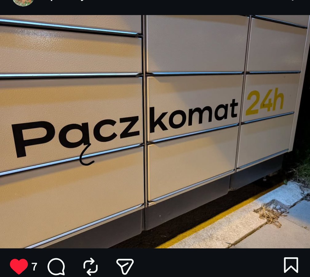 k_aniolek's tweet photo. @InPostPL Nie ma przepisu, który by zabraniał znaków diakrytycznych na urządzeniach Paczkomat™️ https://t.co/E2gmNUgBiR