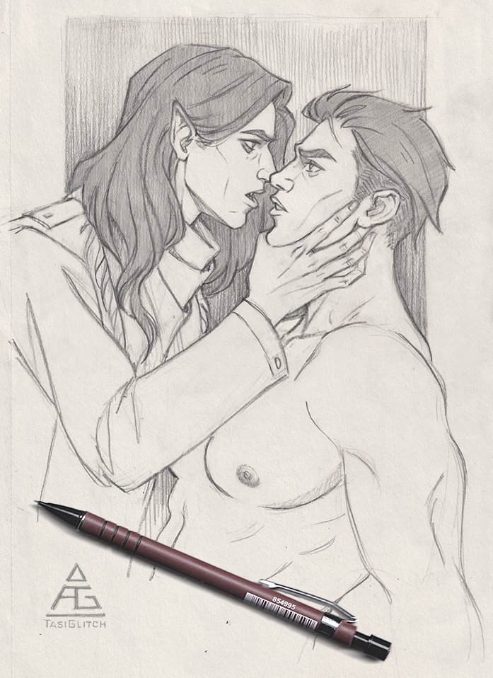 TasiGlitch's tweet photo. Happy Valentine's Day! ❤️
#fanart #arcanefanart #arcane #jayvik #jaycetalis #arcanejayce #jaycexviktor #jayceleagueoflegends #viktorarcane  #viktorart #viktor #viktorleagueoflegends #VampireAU #ModernAU #traditionalart #pencildrawing https://t.co/wzeAOYccwd