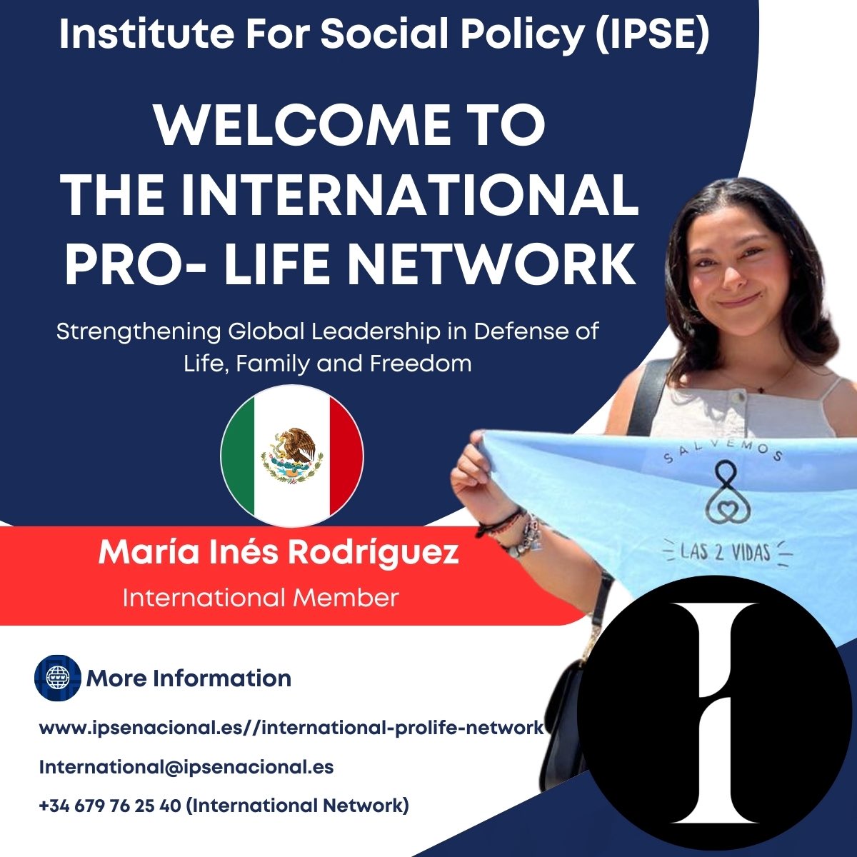 IPS_Esp's tweet photo. ¿Aún no conoces la International Pro-Life Network (IPN), la red global #Provida que está impulsando el Instituto de Política Social (IPSE) en el mundo? 

Te presentamos a .@inesrdlr reconocida activista. 

Es miembro del equipo internacional

¡Súmate!: https://t.co/Raii1zgD5b https://t.co/djXqeGSAel