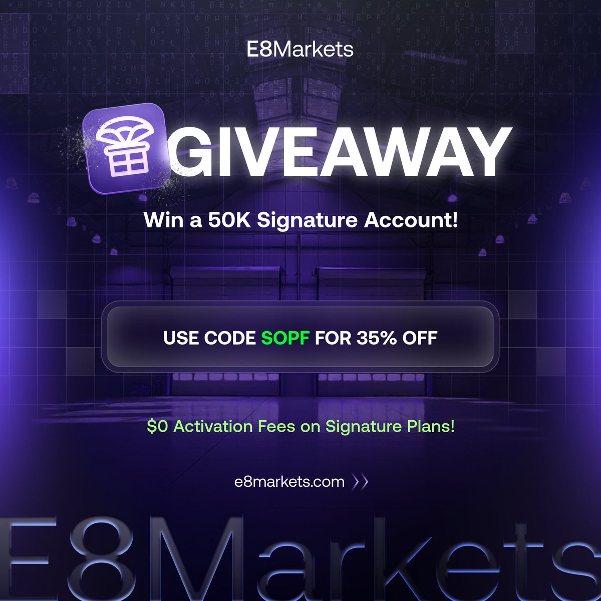 saveonpropfirms's tweet photo. 🎁 GIVEAWAY: 3 x 50K ACCOUNTS 🎁

The E8 Markets 35% OFF sale ends in less than 24 hours, so we're sending it off with a giveaway of three 50K Futures Signature Accounts.

🏃 One day pass
🚫 Zero activation fees
💸 First payout in 3 days
🤑 $67+ million paid to traders

3 people are about to get funded for free. Will it be you?

Enter now before it's too late 👇
https://t.co/MUadp6ecMH

.
-
.