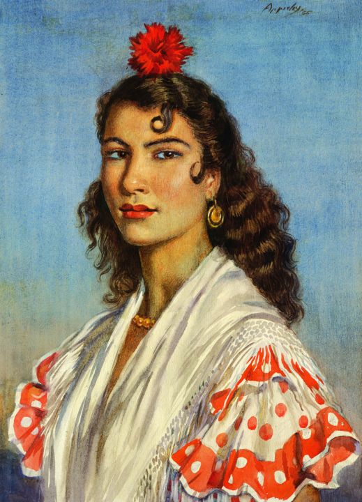 Art of the Day! "Gitana del Sacromonte, Granada". Buy at: ArtPal.com/apperleyart?i=…