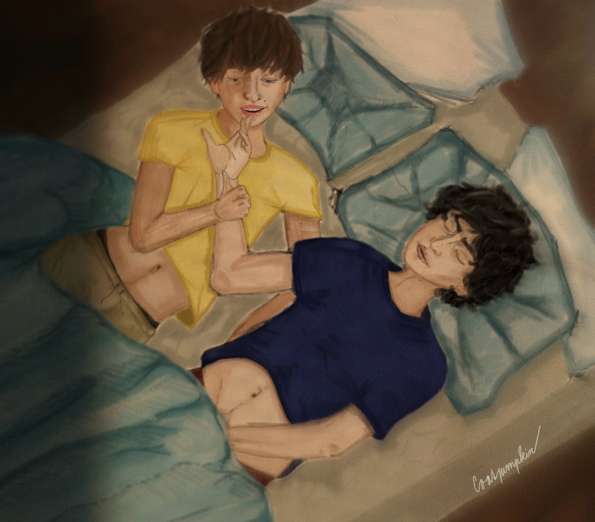 coatpumpkin's tweet photo. talk to me dirty; talk to me sweet FANART be me; 💙💛 #byler #fanart #lawlessbyler #talktomedirtytalktomesweet https://t.co/gxyTwVJ7q5