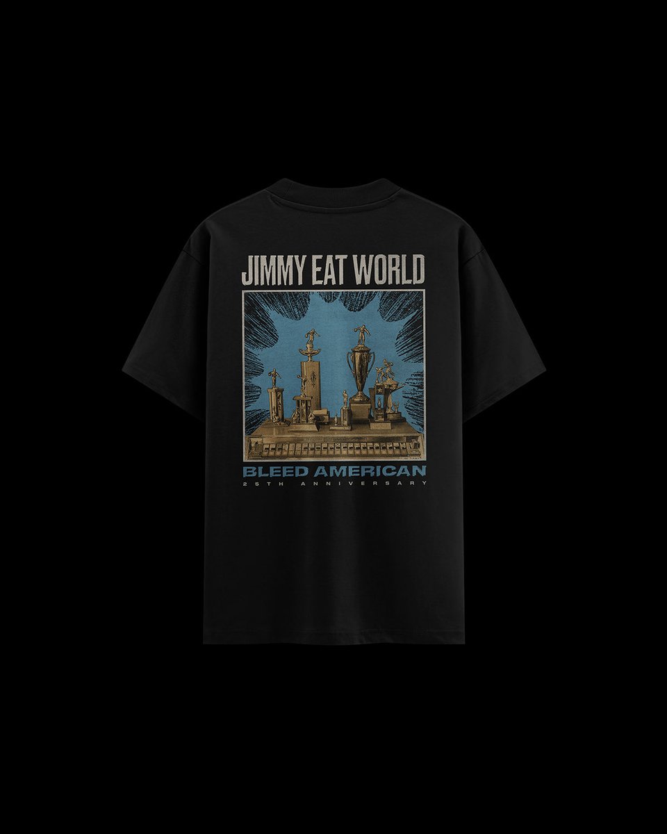 AlanAshcraft's tweet photo. Merch design for Jimmy Eat World commemorating the 25th anniversary of their album, Bleed American. Available online.

For project inquiries, email hello@alanshcraft.com

—

#graphicdesign #merch #bandmerch #merchdesign #jimmyeatworld https://t.co/37hukWXSnY