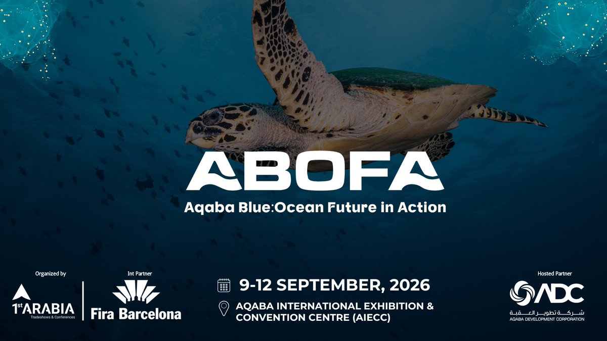 oceanshaker's tweet photo. A new global marine event is coming to the Red Sea.

ABOFA 2026 will connect marine technology, diving, and blue economy leaders in Aqaba, Jordan (Sept 9–12, 2026).

Read more:

https://t.co/Zyup0lkb6t

#ABOFA2026 #MarineTech #BlueEconomy #DivingIndustry #OceanInnovation https://t.co/SslBYn0V2Q