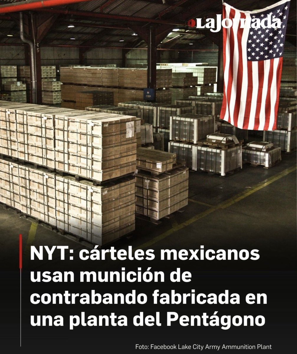 5 de cada 10 balas que usan los carteles de droga en México son compradas al proveedor del ejército de EEUU.

Esto es gravísimo.