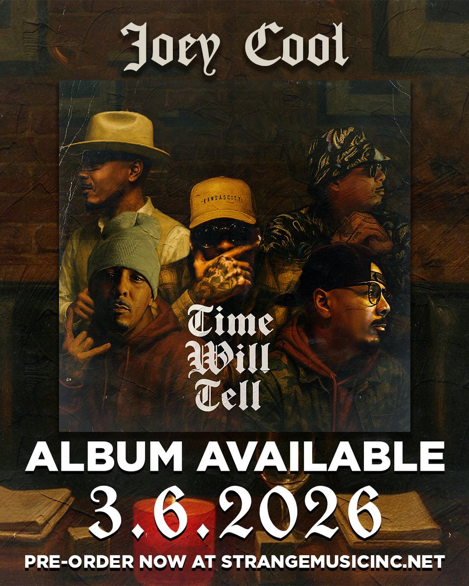 StrangeMusicInc's tweet photo. TIME WILL TELL
New album by @therealJoeyCool is available for pre-order at https://t.co/YVZuqCCANs now! https://t.co/M4NtUqlGWk