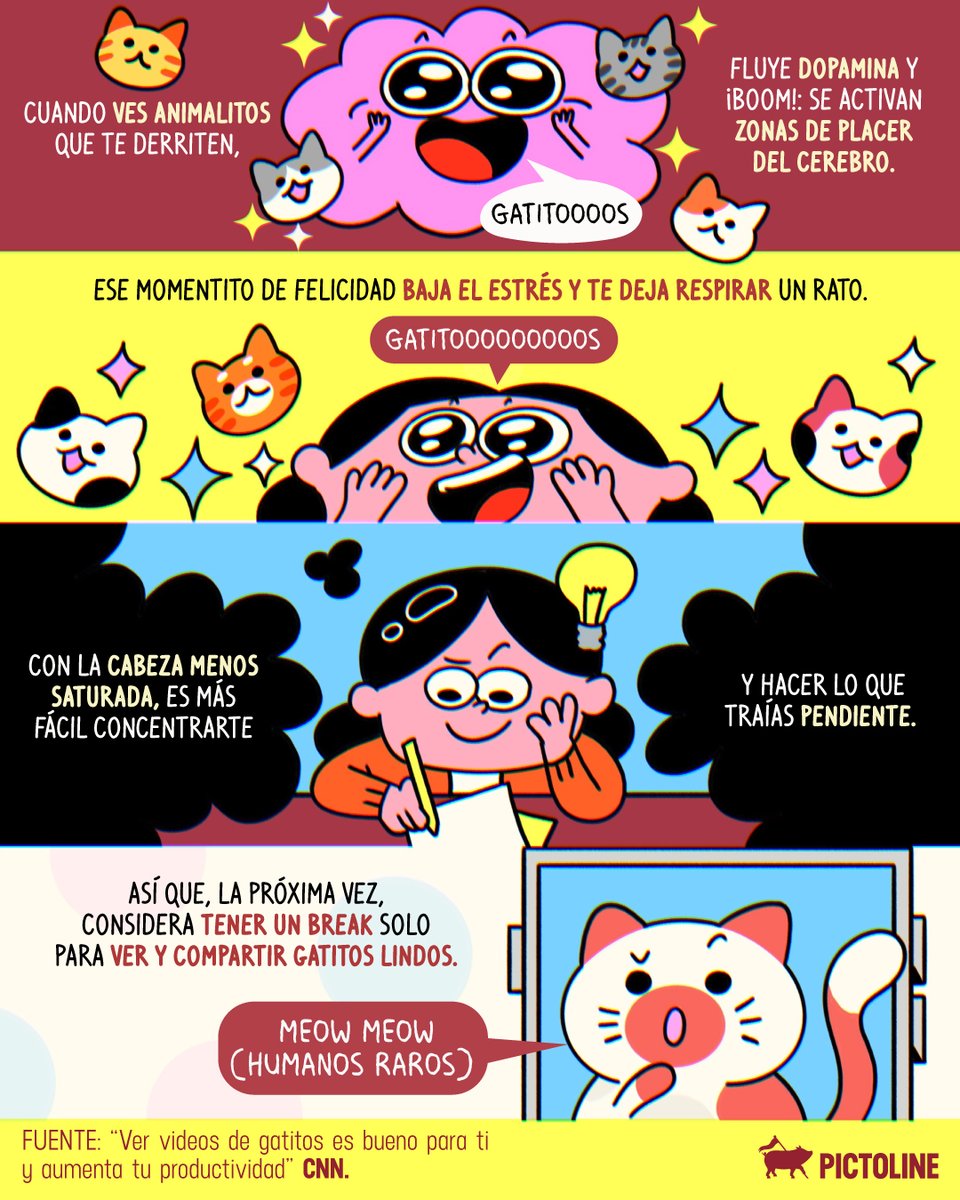 Si amas ver gatitos en horario laboral… tengo noticias científicas para ti 🐈📱
 
#gatos #michis #pets #mascotas #viral #saludmental #bienestar #enfoque #pictoline
