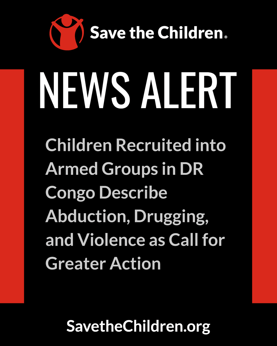 SavetheChildren's tweet image. NEWS: Children Recruited into Armed Groups in #DRCongo Describe Abduction, Drugging, and Violence as Call for Greater Action

Read the full #PressRelease: bit.ly/4aece2q