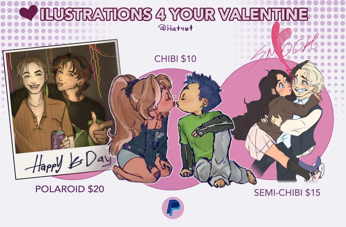••✦ COMISSIONS 4 VALENTINE ! ✦••
💟Open all FEBRUARY 💟
you can DM  for more info. ; )
RT AND SHARE 🤍

#commissionsopen #digitalart #oc  #VGen #chibi #art #commission #Sketch #ValentinesDay2026