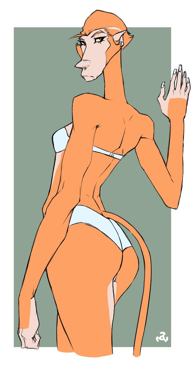 I decided to do a test with a female Proboscis Monkey, she'll be called Rosalinda. Like some characters I've already drawn, it will probably take me a while to make a  proper ref for her. #furryart #anthroart