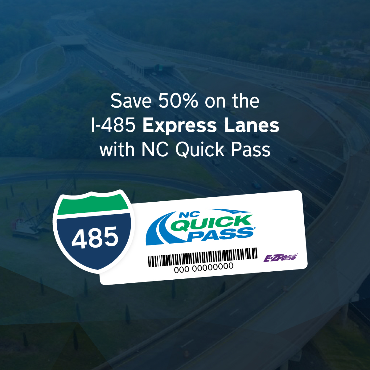 A #NCQuickPass account will save you 50% on #NC tolls, including tolls on the upcoming I-485 Express Lanes.

👉Want to know what to expect when the #expresslanes open? Visit ncquickpass.com/i485 for rates &amp; express lane information.

#CLT #Mecklenburg #I485 #NCDrivers #NCRoads