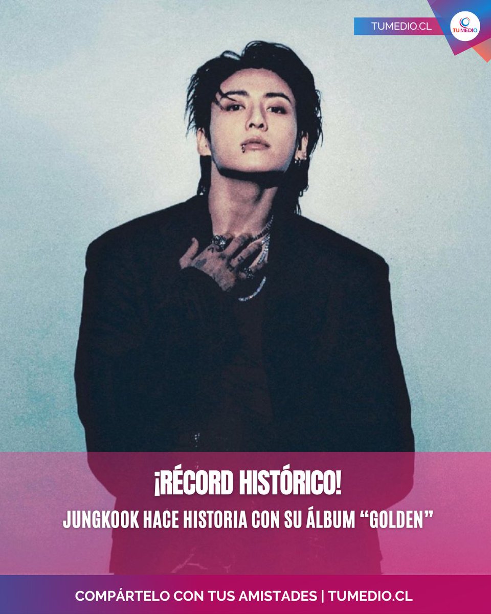TuMedio's tweet photo. ¡El Golden Maknae brilla más que nunca!
Golden de Jungkook se convierte en el primer álbum de un solista asiático en superar los 6.7 MIL MILLONES de streams en Spotify 😱🔥
#Jungkook #Golden #KpopRecords #SpotifyHistory https://t.co/IX6TBAsN99
