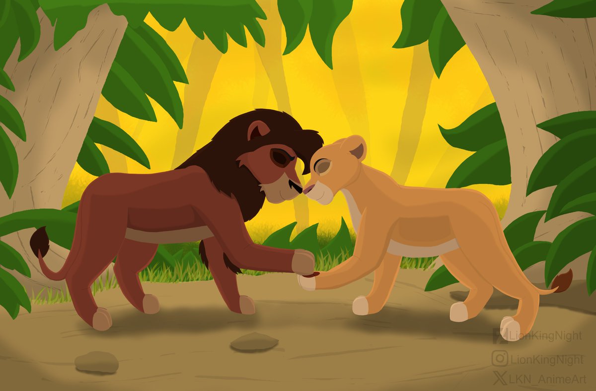 with valentines day coming up I figured it be fun to work on some pairing that I like and decided to do one with Kiara and Kovu

got a few more planned with other pairings with other pairings

#lionking #tlk #kiara #kovu #fanart