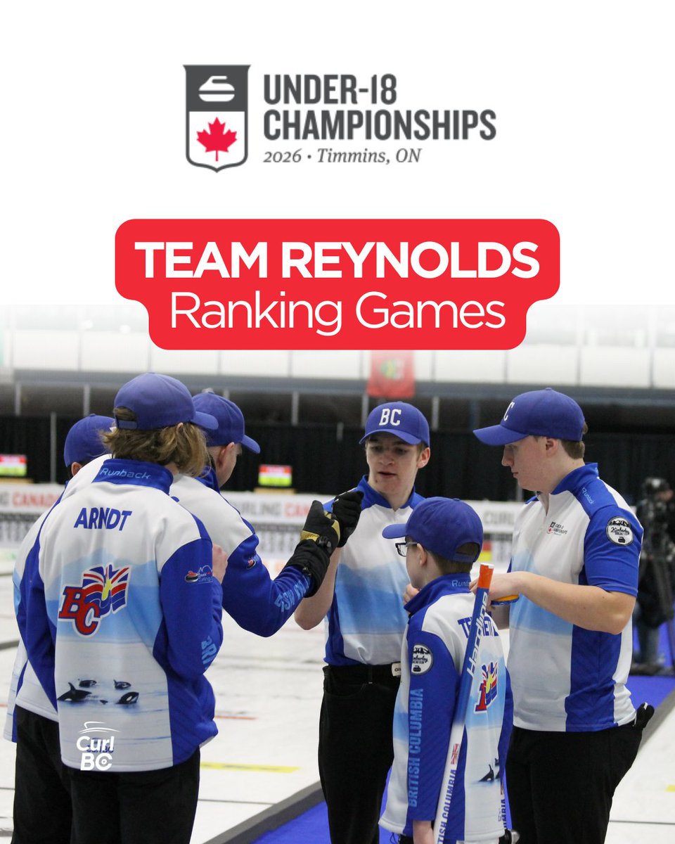 CurlBC's tweet image. Playoffs kick off tomorrow at the 2026 Canadian Under-18 Curling Championships! 🥌
Team Rempel is the no.2 seed and will face the winner of Alberta #2 vs Nova Scotia #2.

Cheer them on and follow live scores here: curling.ca/2026u18

#GoBCGo