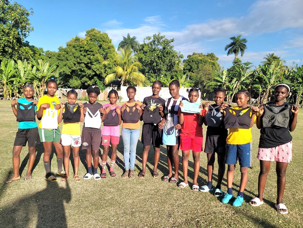 goalshaiti's tweet photo. Thank you to our partner @SportsBraProjec for providing sports bras to our girls, ensuring girls have the gear they need to play the game they love. #equalplay https://t.co/wIwwHCTDrg
