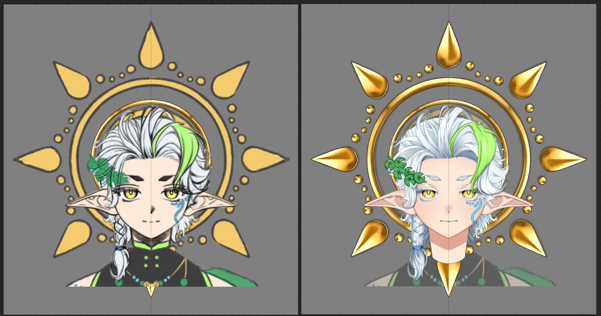 Sketch                          vs                Fully render!

#Live2d #Vtubers #Vtuberart